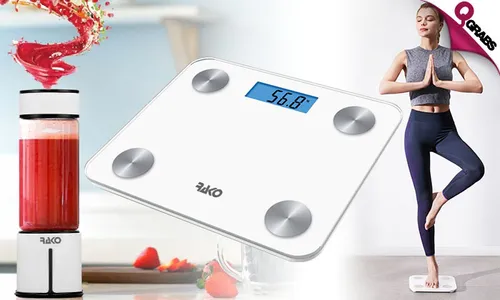 Rako Smart Body Scale + 6-Blade Portable Blender!